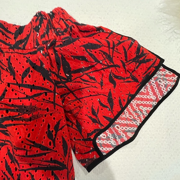 Prabal Gurung Off The Shoulder Printed Eyelet Blouse - Picture 3 of 9